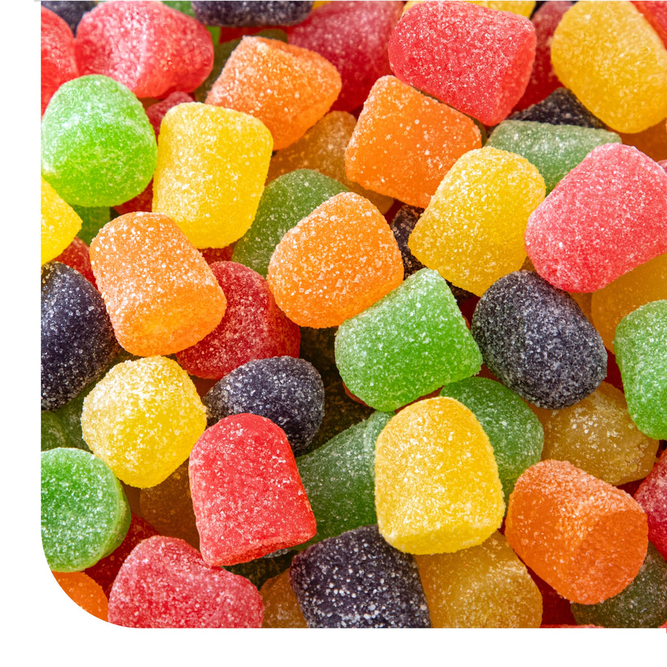 CrazyOutlet Gum Drops 2lb bulk bag of assorted fruit flavors for sharing