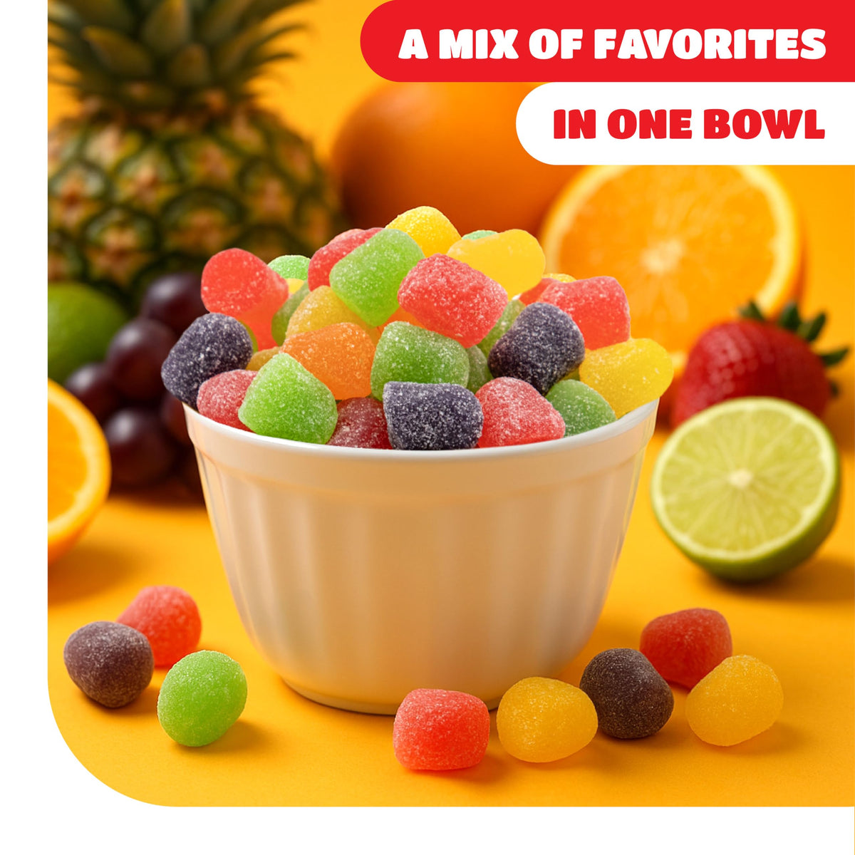 CrazyOutlet Gum Drops colorful flavors arranged for a festive gifting moment