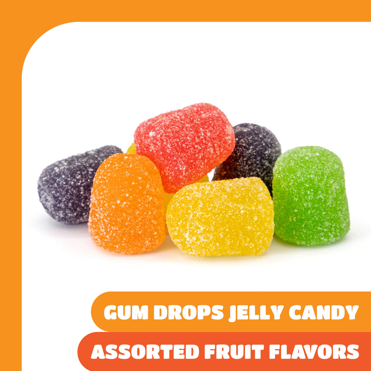 CrazyOutlet Gum Drops sugar-sanded texture close-up highlighting candy sparkle