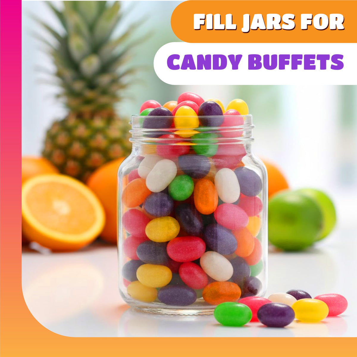 CRAZYOUTLET Jelly Beans on dessert tables, bright colors boost festive vibes.