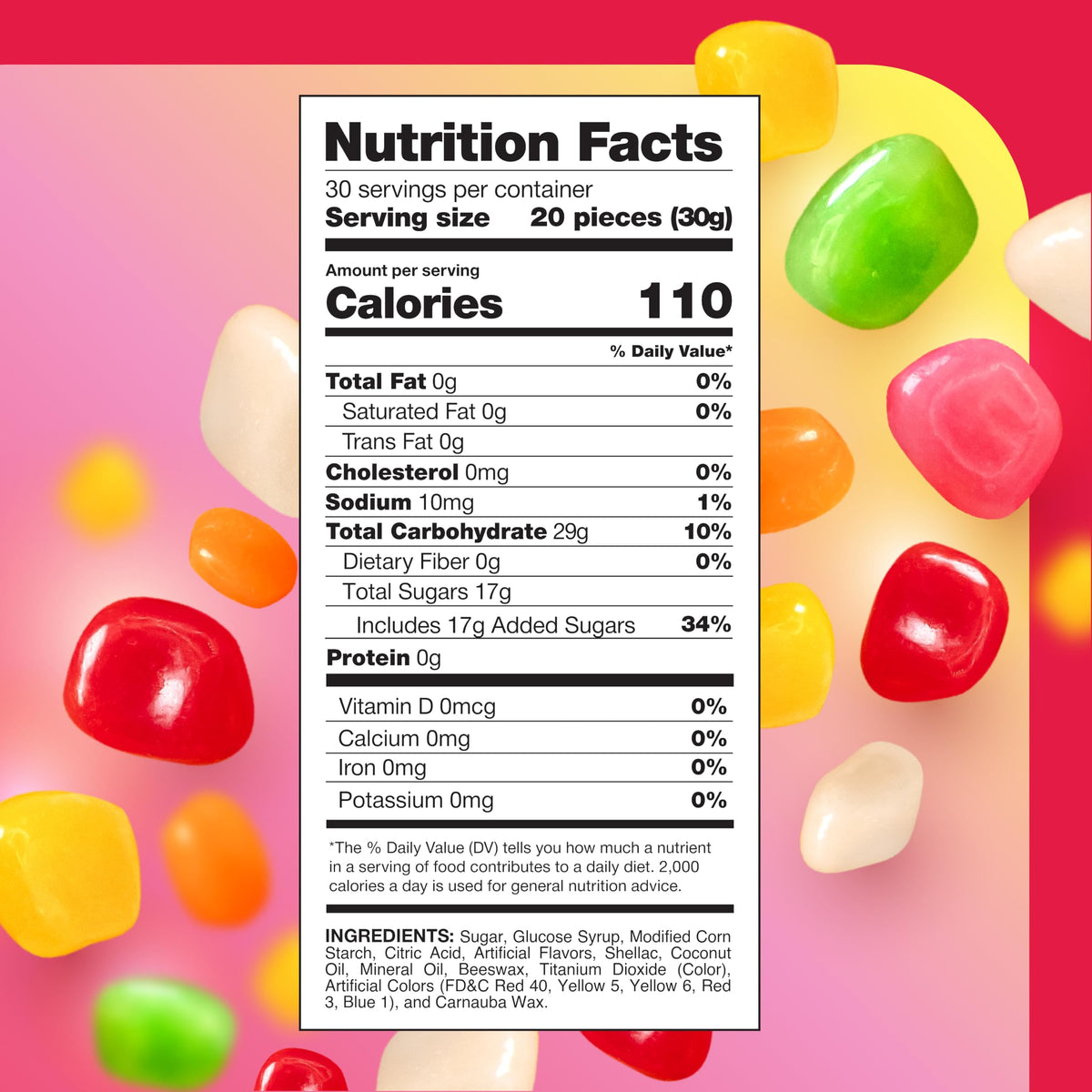 CRAZYOUTLET Jelly Beans Strawberry flavor, bright red beans for gift baskets.