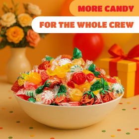 CRAZYOUTLET Old Fashioned Candy Assortment cinnamon candy in colorful spread, festive appeal.