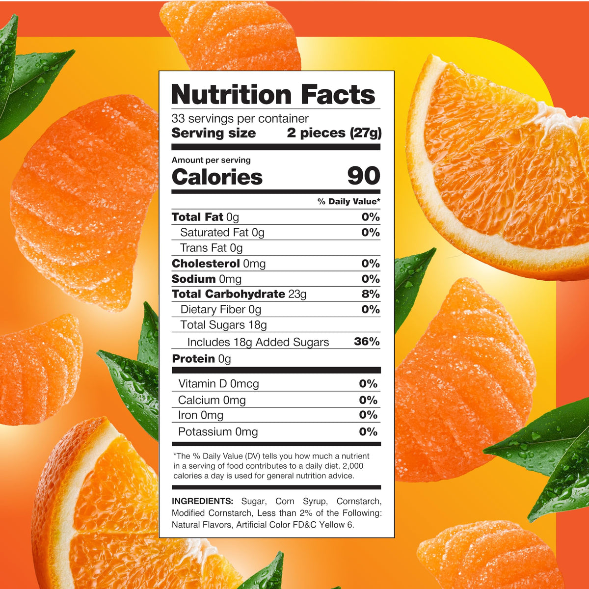 CRAZYOUTLET orange slices jelly candy 65-count for buffets and gifting.