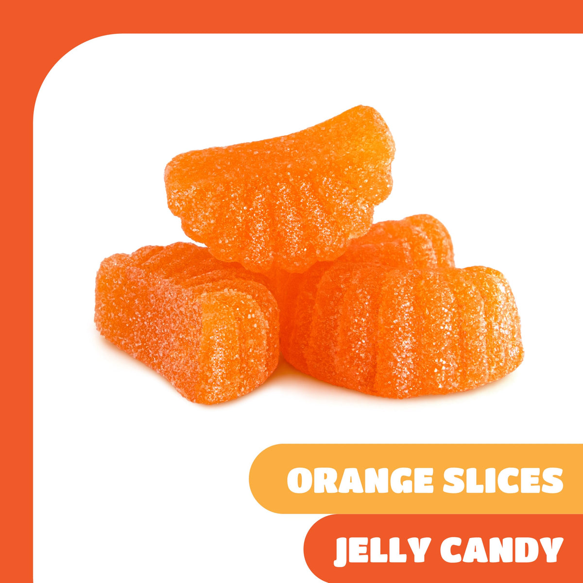 CRAZYOUTLET orange slices jelly candy with sugar dusting for candy bowls.