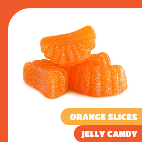 CRAZYOUTLET orange slices jelly candy with sugar dusting for candy bowls.