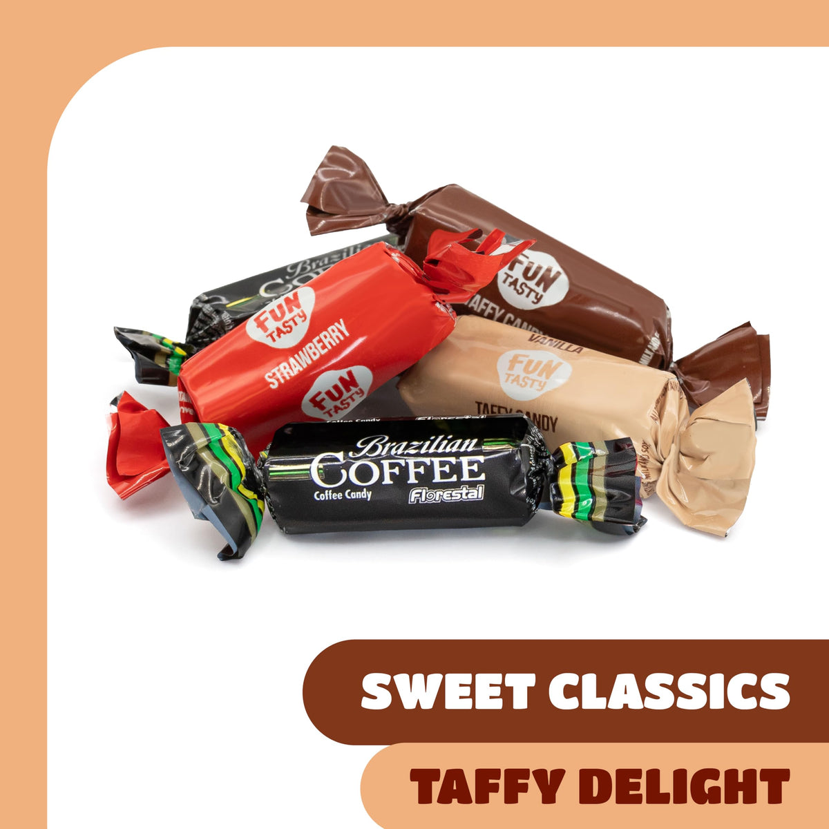 CrazyOutlet Taffy Candy Mix chocolate flavor chews offer a rich, creamy bite