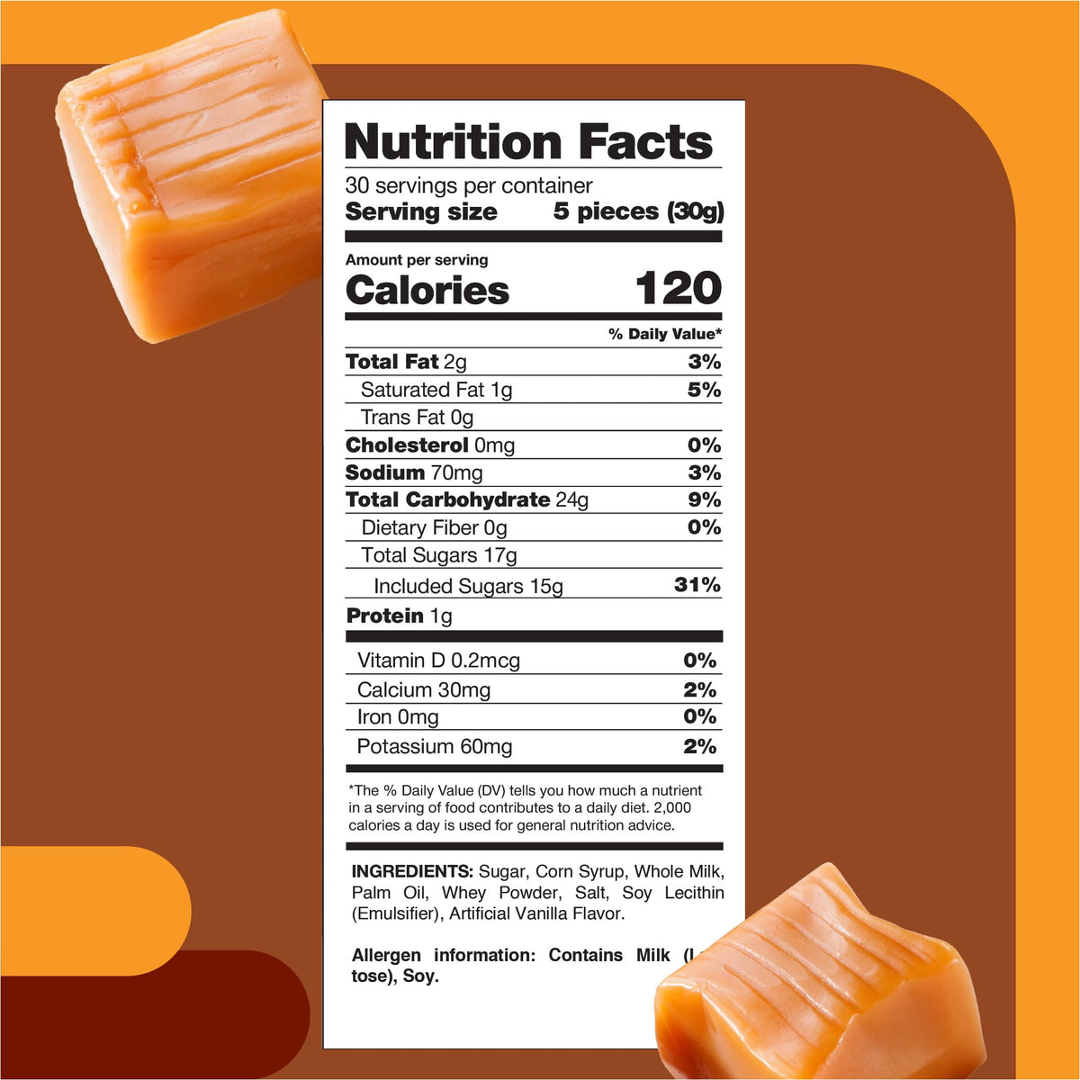 CRAZYOUTLET Vanilla Caramel Cubes, individually wrapped, convenient for sharing