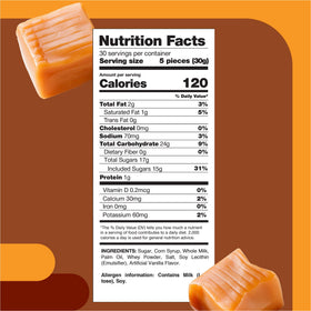 CRAZYOUTLET Vanilla Caramel Cubes, individually wrapped, convenient for sharing