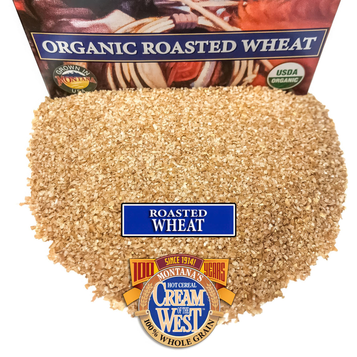Cream of the West 7-Grain roasted-wheat cereal simmering on the stovetop with steam.