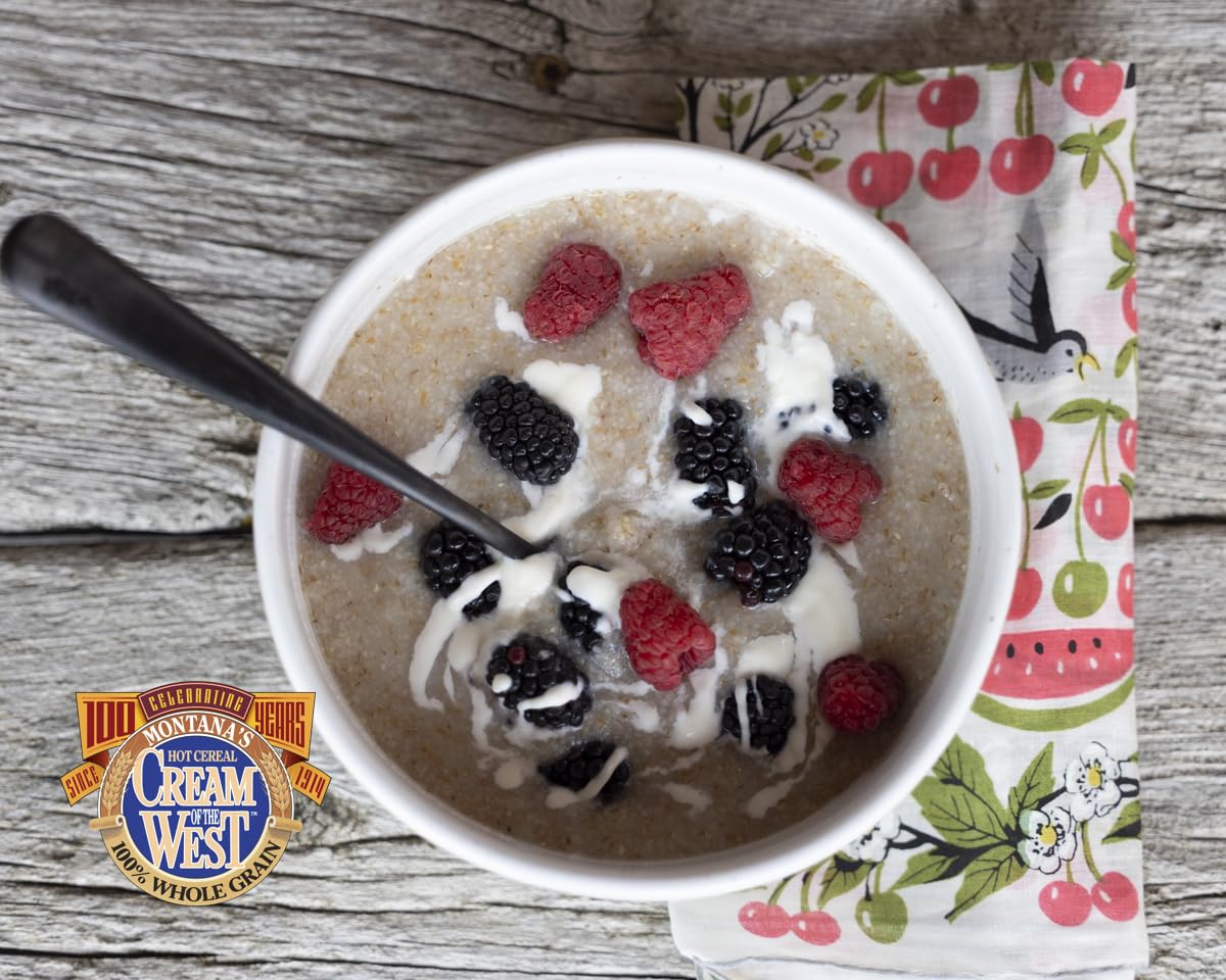 Cream of the West cereal in a pantry jar, ready for breakfast.