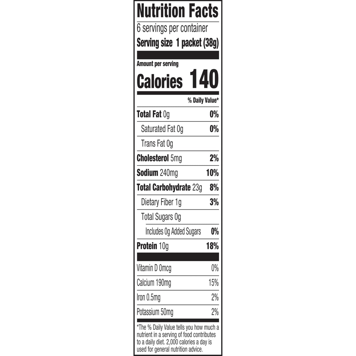 Cream of Wheat 10g protein packet opened, quick grab-and-go breakfast.