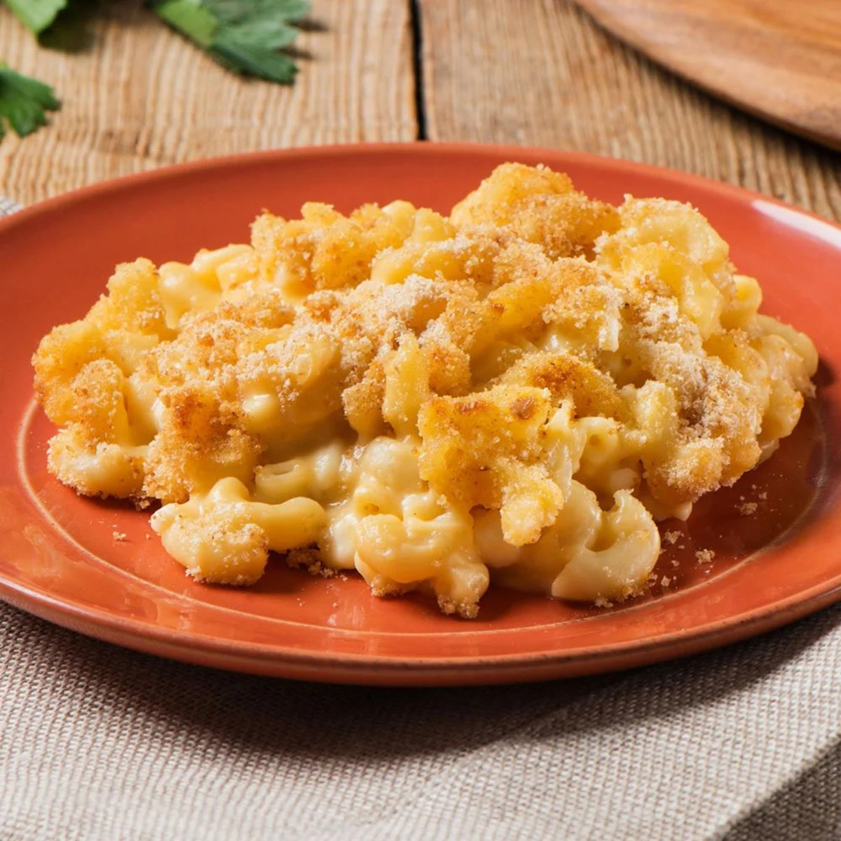 Creamette elbow macaroni cooking, ready in about 15 minutes with sauce.