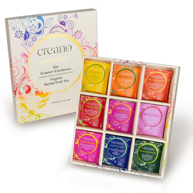 Creano Organic Herbal Tea Gift Set box with nine flavors for gifting and tasting