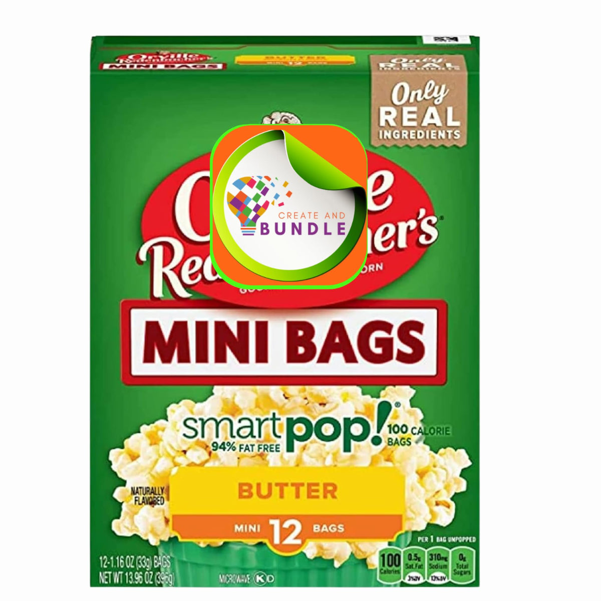 Create and Bundle microwave popcorn mini bags box for quick snacks