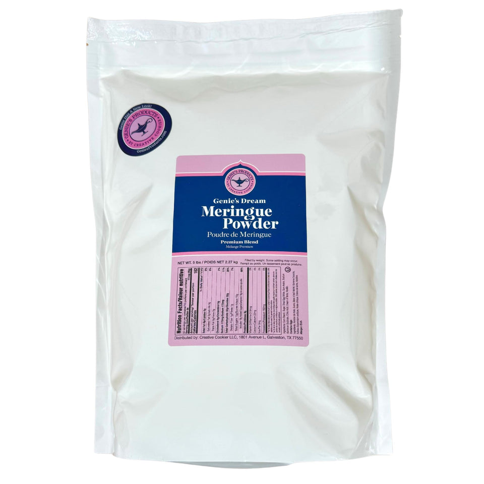 Creative Cookier Genie's Dream Meringue Powder in an 80 oz pouch for reliable baking results.