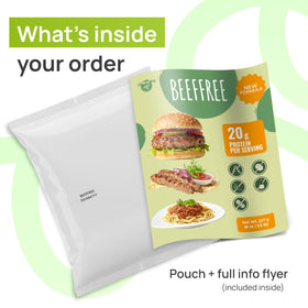 Creative Pea beef style mix ingredients showcase pea protein content.