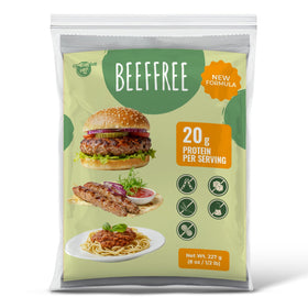 Creative Pea beef style mix packaging for pantry-ready protein.