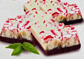 Creme Egg Bartons Peppermint Bark featuring vanilla cream and dark chocolate layers for rich contrast.