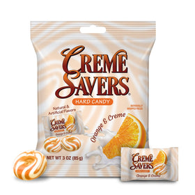 Creme Savers four-pack showing two strawberry and two orange varieties for sharing