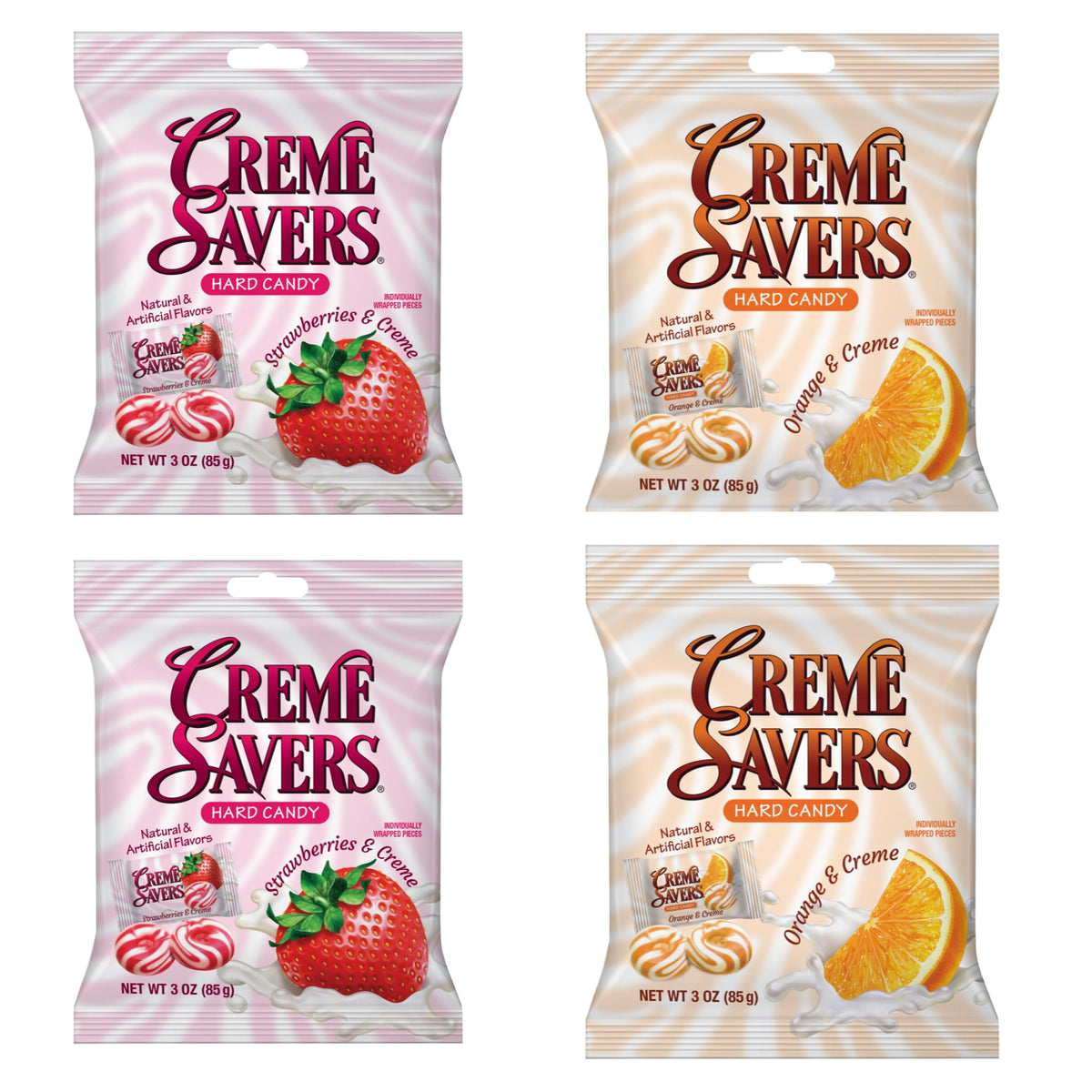 Creme Savers strawberry creme candies in a bag, ideal for a quick office snack