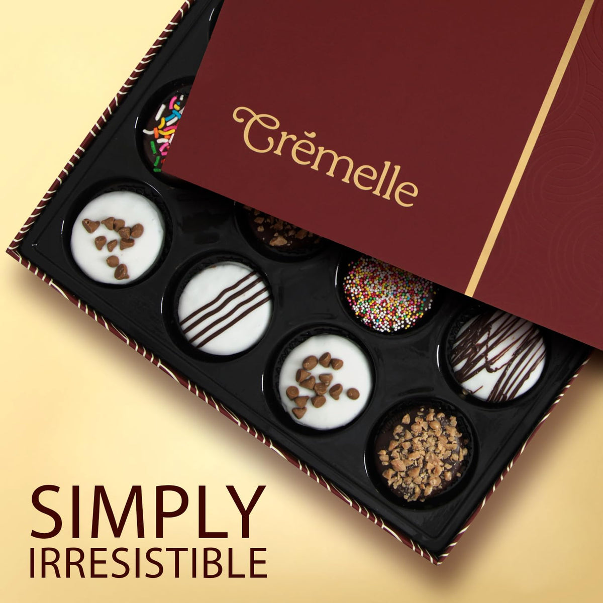 Gift-ready packaging makes cremelle cookies a thoughtful option for colleagues and friends.