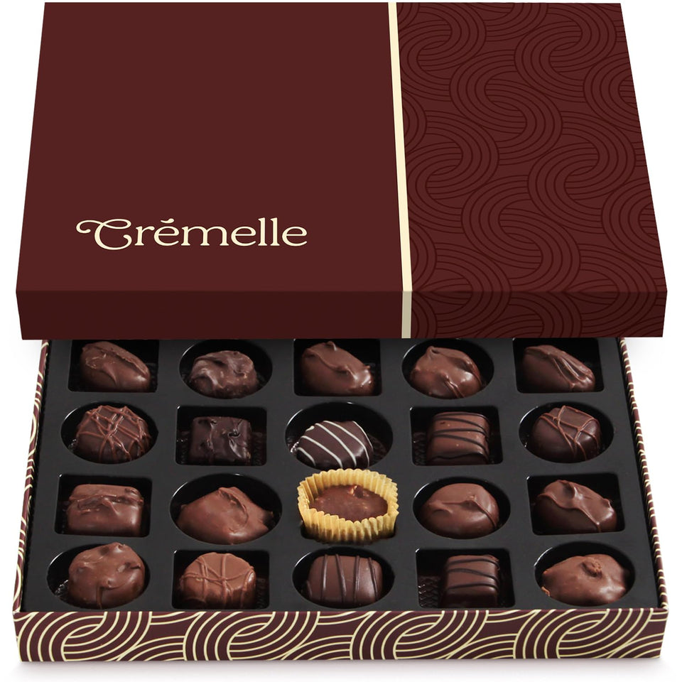 Cremelle chocolate gift box 20-piece collection, premium assortment ideal for gifting and sharing.