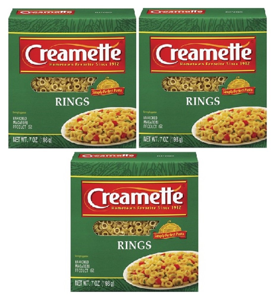 Creamette Short Cut Pasta Rings in a box, ideal for quick weeknight meals.