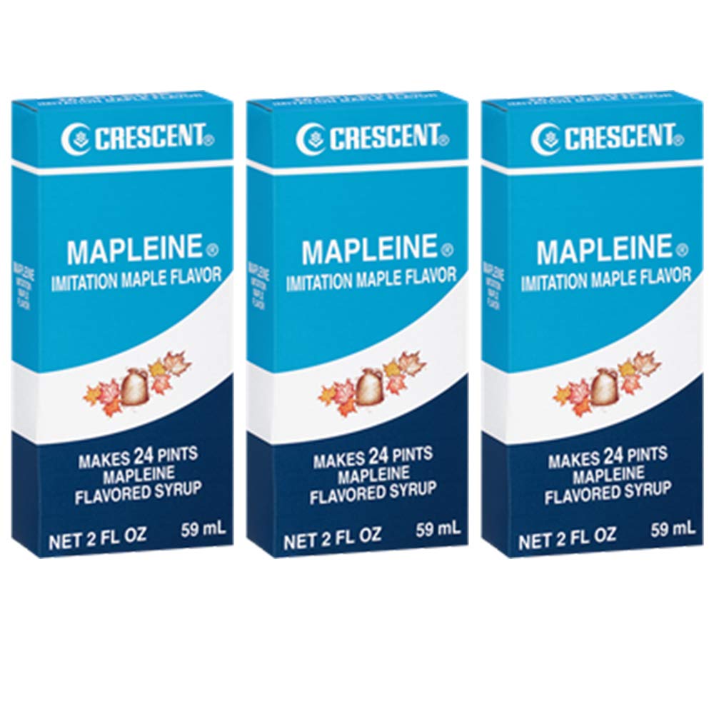 Crescent Mapleine imitation maple flavoring bottle front view, ideal for baking and coffee flavoring.