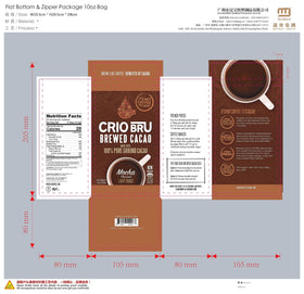 Crio Bru Brewed Cacao Mocha desk break setup with cup and notebook.