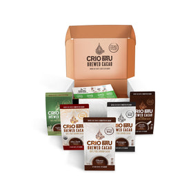 Crio Bru Brewed Cacao Sampler Pack displaying five varieties for exploration