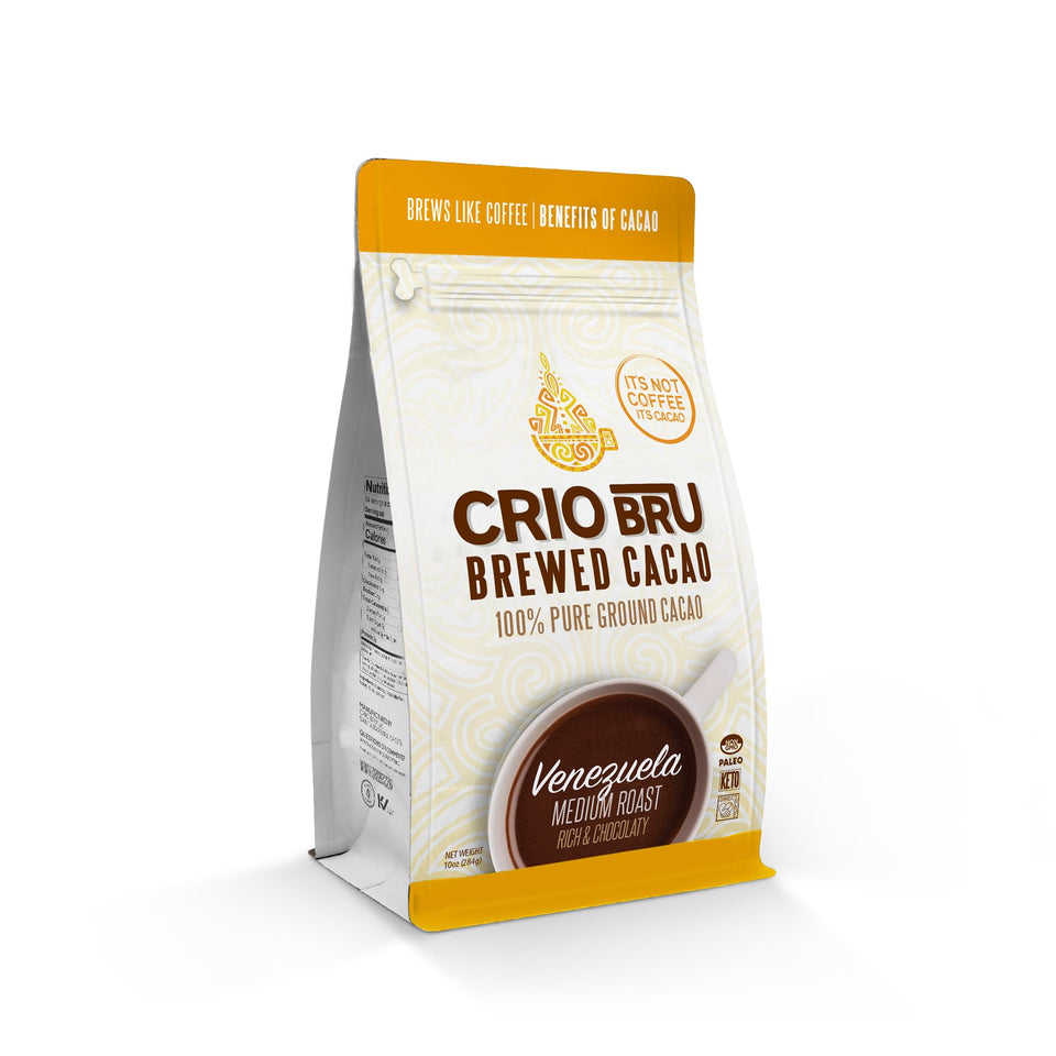 Crio Bru Brewed Cacao Venezuela front view for a cozy morning ritual.