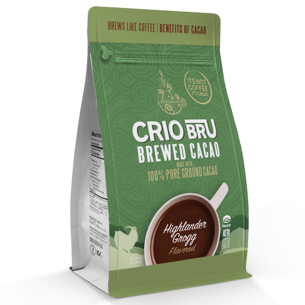 Crio Bru Highlander Grogg roast can for a rich cacao brew