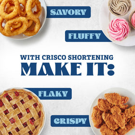 Crisco shortening aids baking and frying with reliable texture and flavor.