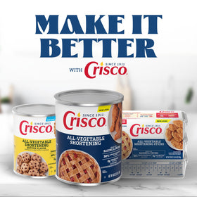 Crisco All-Vegetable Shortening is gluten-free and kosher for diverse recipes.