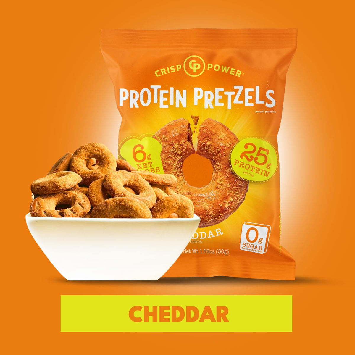 CRISP POWER on-the-go snack shot with single-serve pack for busy days.