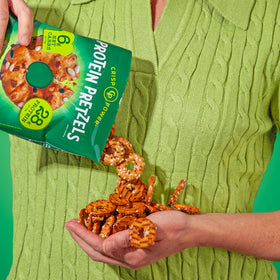 CRISP POWER Protein Pretzels Everything six-pack ready for daily snack rotation.