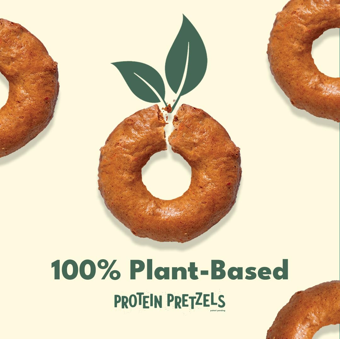CRISP POWER Protein Pretzels nutrition label highlighting protein and fiber
