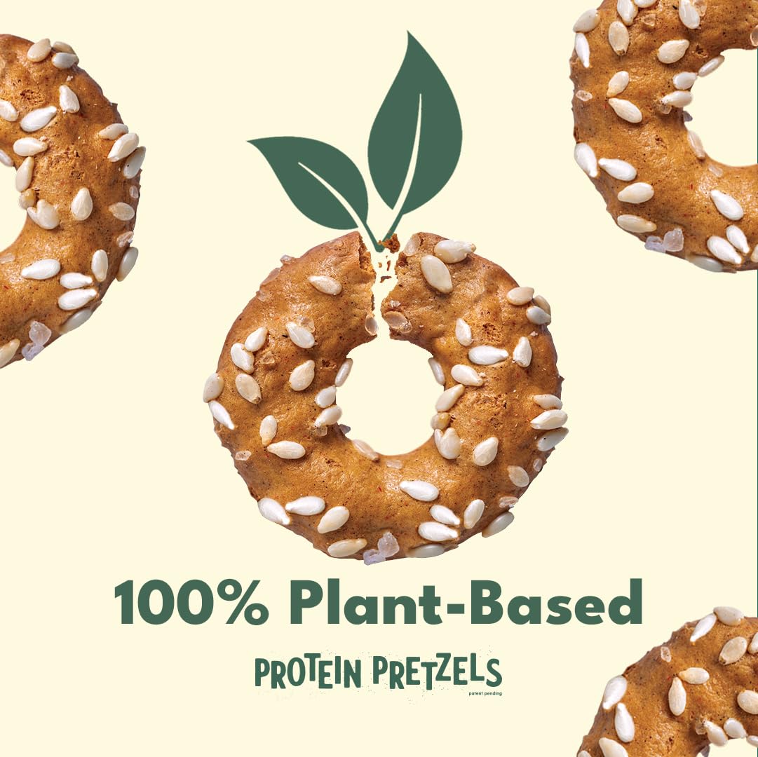 CRISP POWER Protein Pretzels nutrition panel on the bag for quick reference.