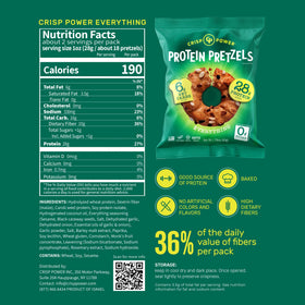 CRISP POWER Protein Pretzels Everything flavor bag for protein-rich snacking