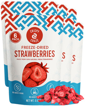 Crispy Craze freeze-dried strawberries in a bag for on-the-go snacking