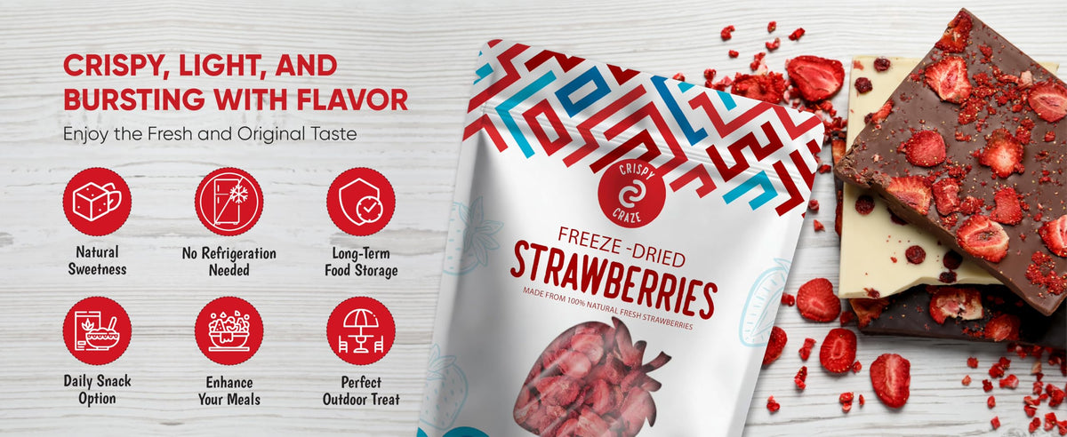 Crispy Craze freeze-dried strawberries nutrition panel view