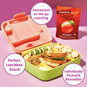Crispy Green single-serve packs ideal for travel and work.