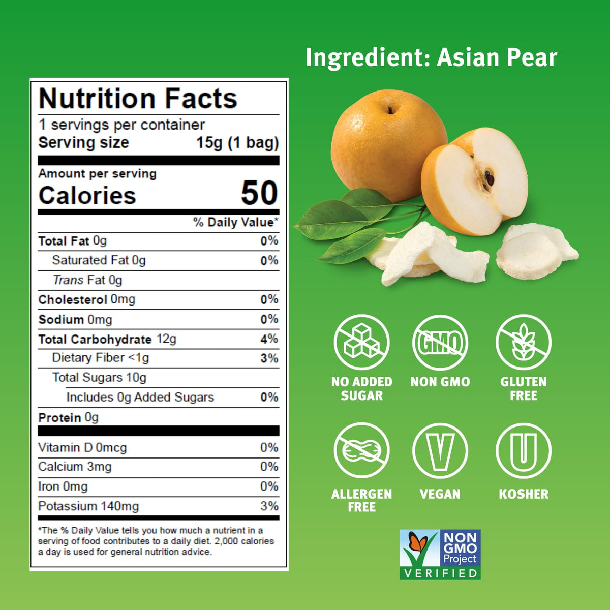 Crispy Green Freeze-Dried Pear slices close-up showing pure fruit flavor
