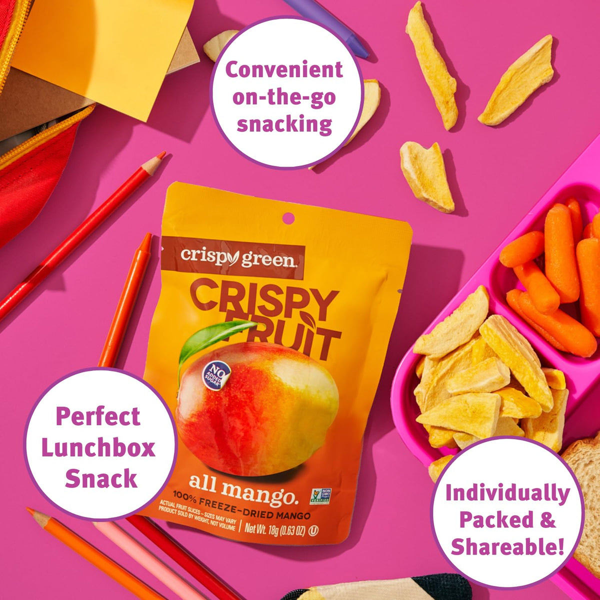 Crispy Green mango snack closeup highlighting crisp mango pieces