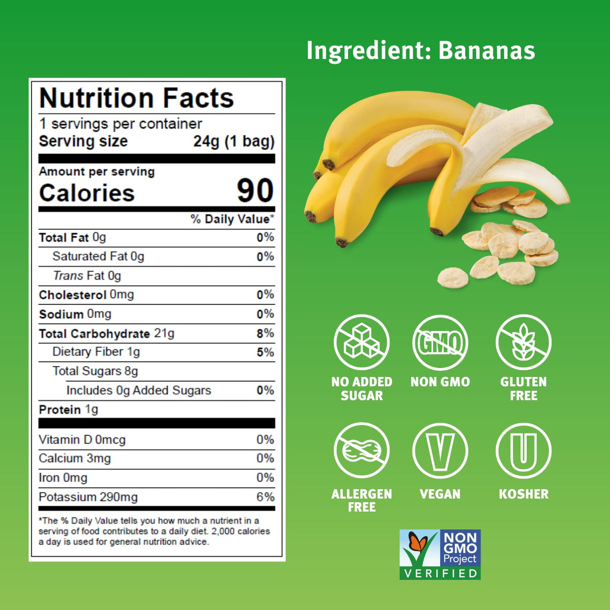 Crispy Green single-serve banana snacks ideal for school lunches.