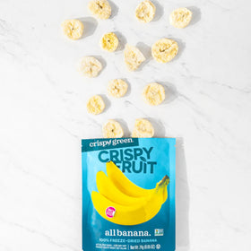 Crispy Green travel-friendly banana snack bags for trips.