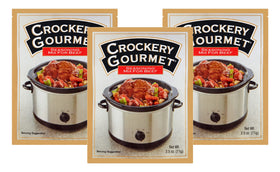 Crockery Gourmet beef seasoning packet boosts slow cooker beef flavor.