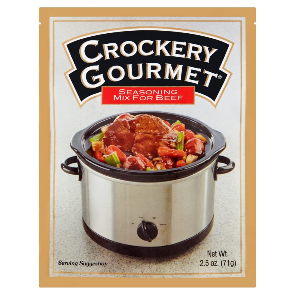 Crockery Gourmet beef seasoning packet ready for quick weeknight beef meals.