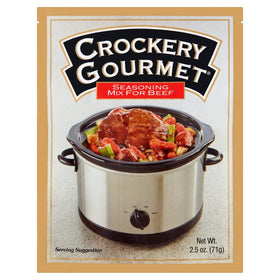 Crockery Gourmet beef seasoning packet ready for quick weeknight beef meals.