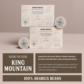 Crockett Coffee dark roast beans showing rich aroma and full body.